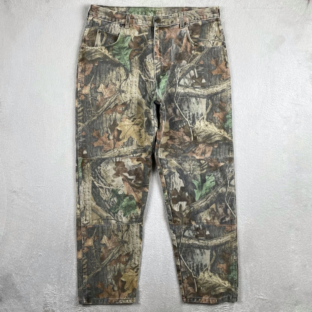 Wrangler Double Knee Pants Mens 36x30 Real Tree Camo Hunting Gorpcore Outdoor